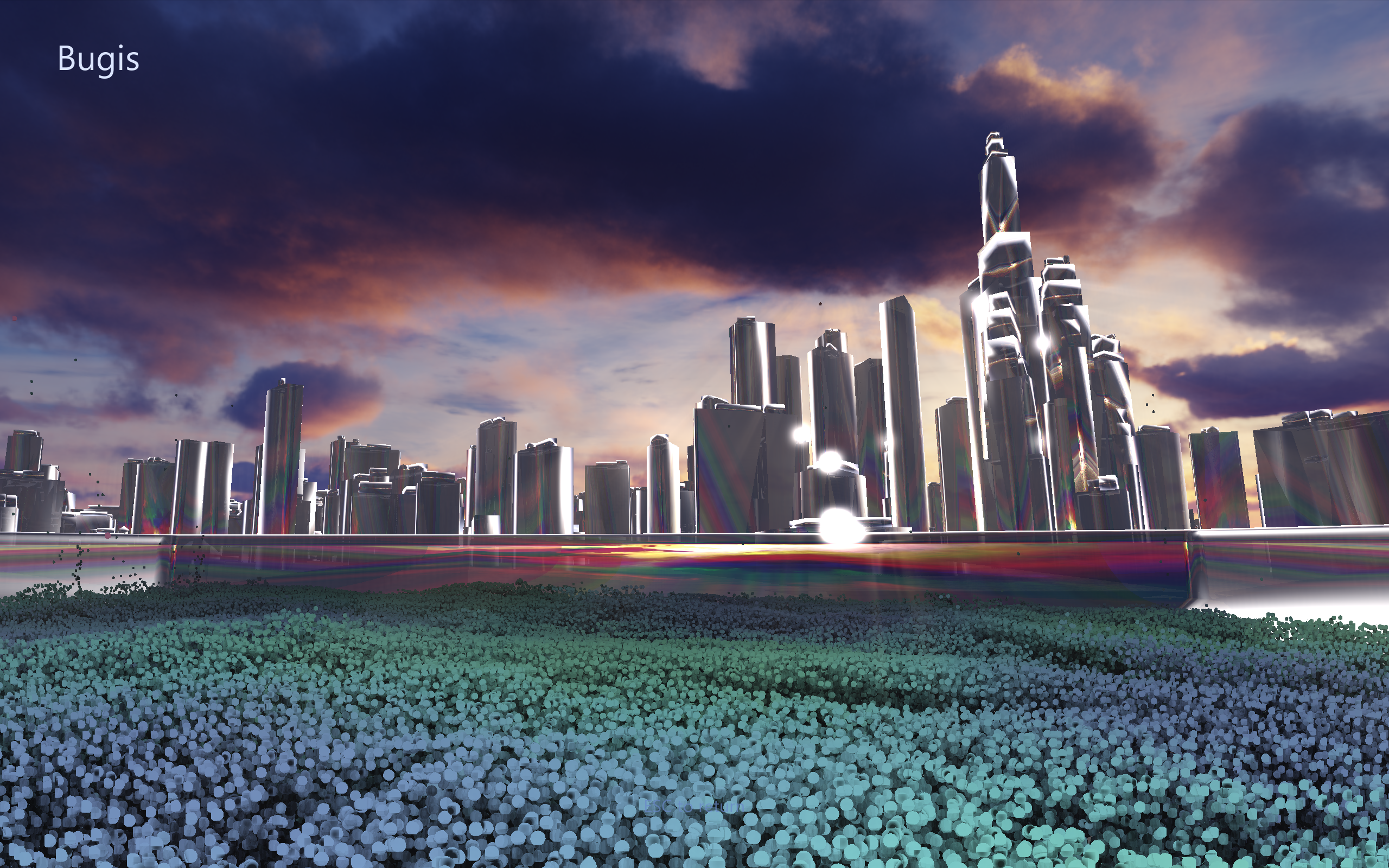 First integration of the PIC/FLIP particles into the Bugis pond